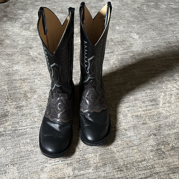 Teskey’s Black Western Embroidered mens cowboy Boots size 11.5 - made in USA - Picture 2 of 12